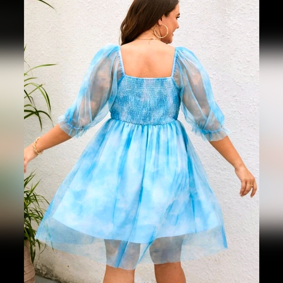 Blue Sky Puffy Dress - Picture 2 of 2